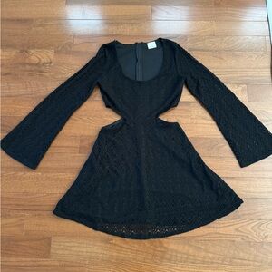 Black Lace Long Sleeve Top